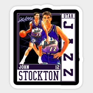 John Stockton Utah Basketball Legend Signature Vintage Retro 80s 90s Bootleg Rap Style Sticker